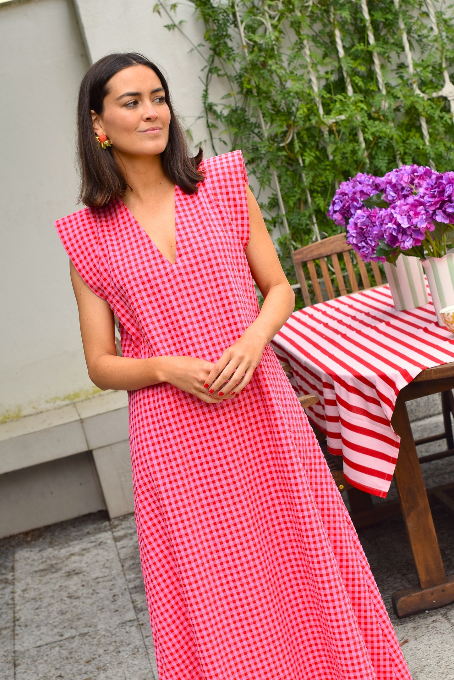 VESTIDO CARLOTA - VICHY ROSA Y ROJO - PREORDER 16 MAYO