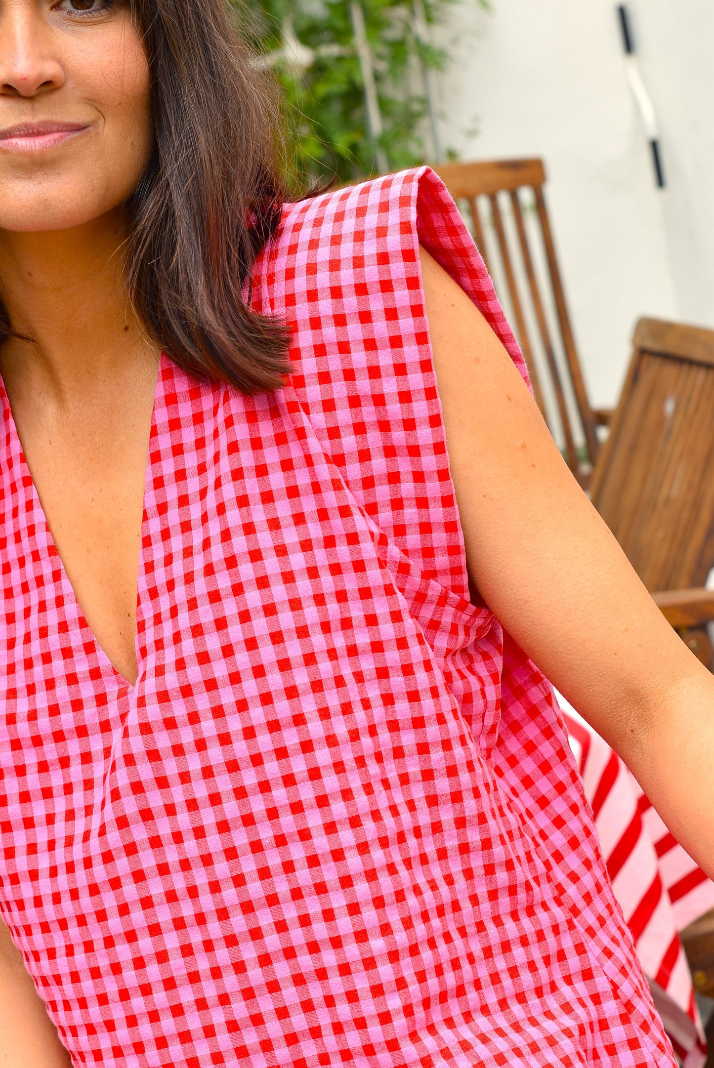 VESTIDO CARLOTA - VICHY ROSA Y ROJO - PREORDER 16 MAYO