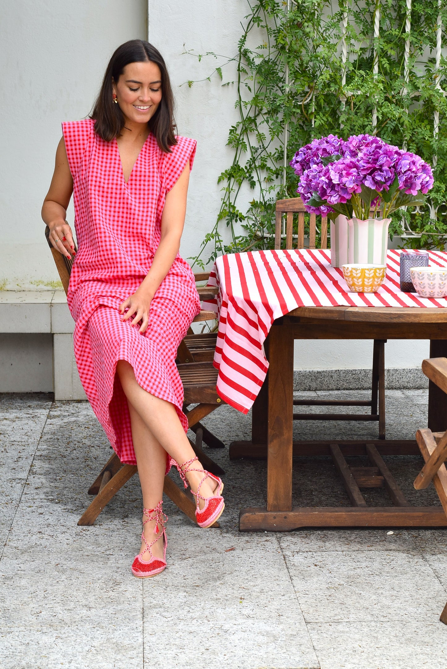 VESTIDO CARLOTA - VICHY ROSA Y ROJO - PREORDER 16 MAYO
