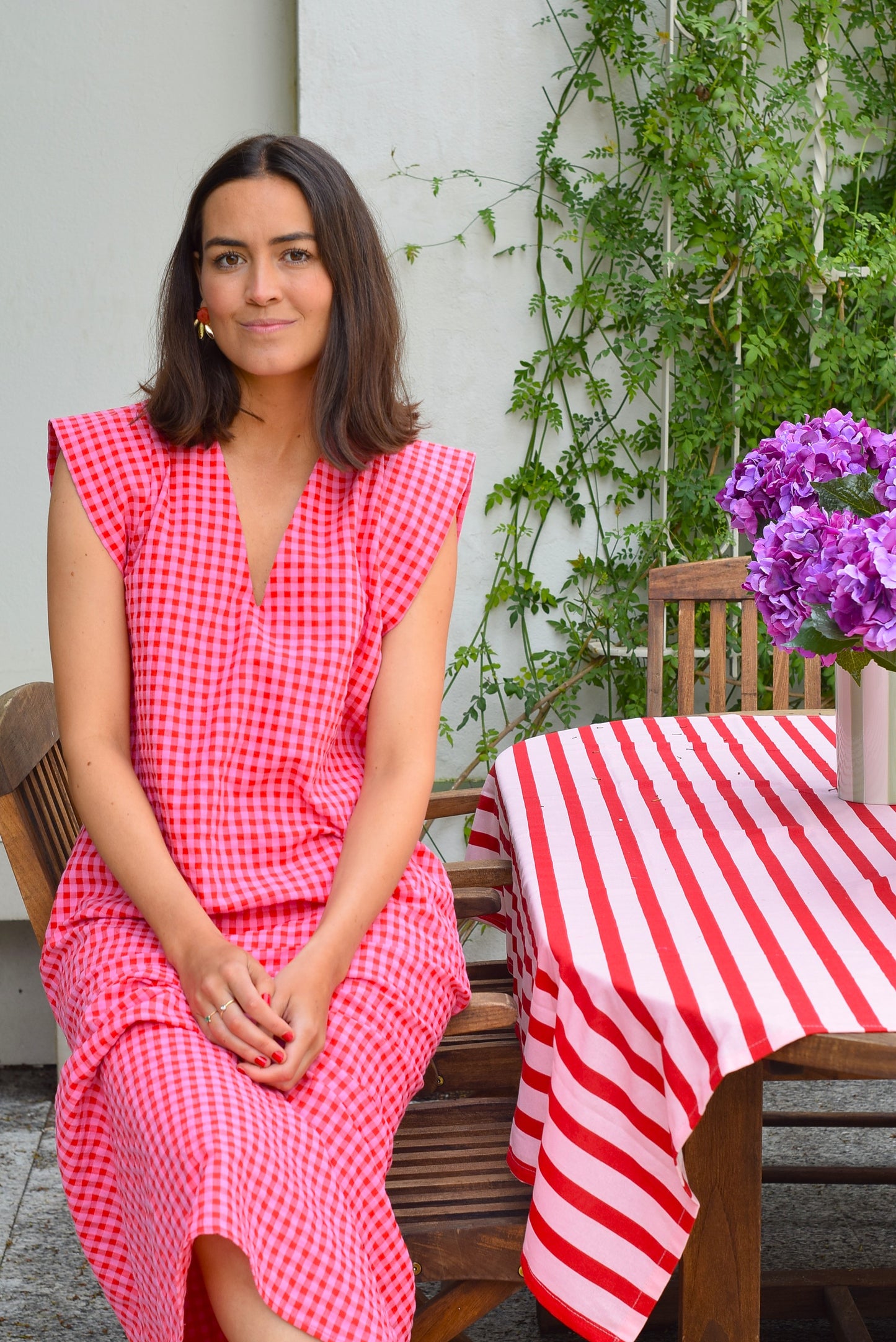 VESTIDO CARLOTA - VICHY ROSA Y ROJO - PREORDER 16 MAYO