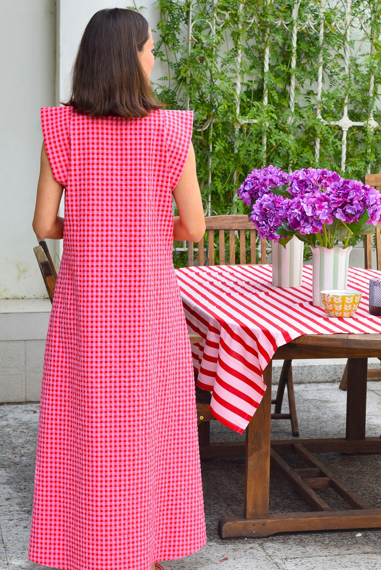 VESTIDO CARLOTA - VICHY ROSA Y ROJO - PREORDER 16 MAYO