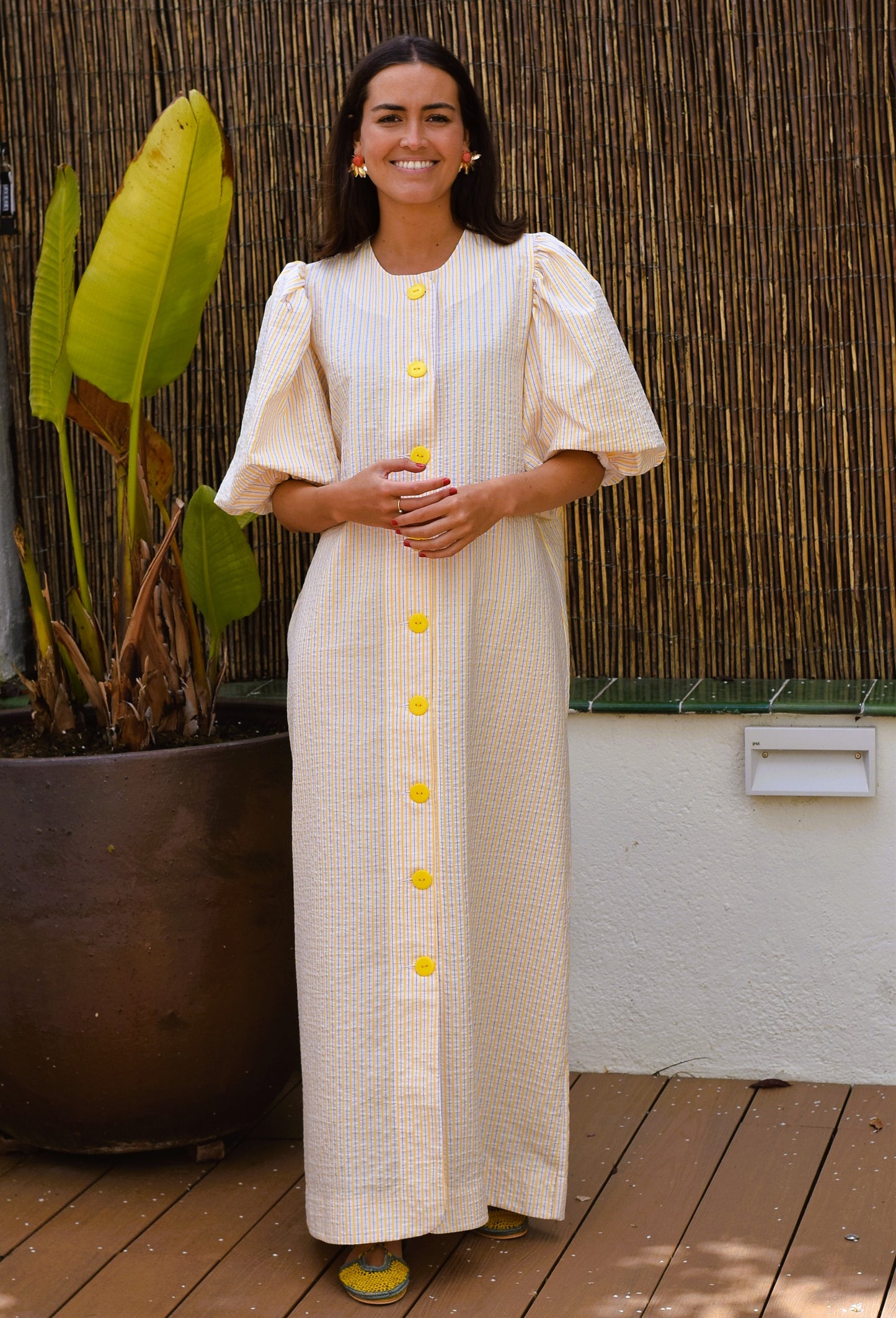 VESTIDO HILDA - RAYAS AMARILLAS - PREORDER 16 MAYO