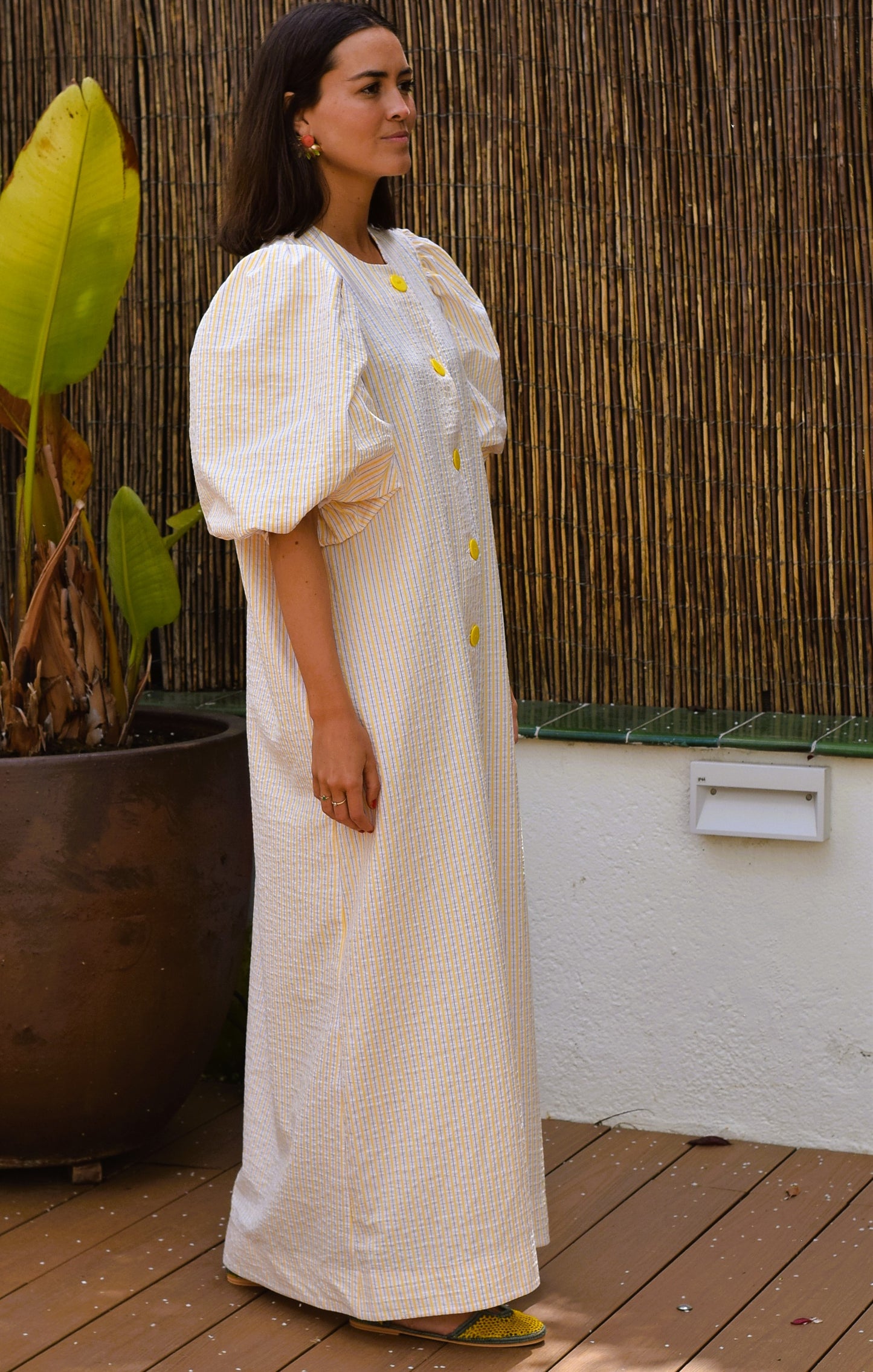 VESTIDO HILDA - RAYAS AMARILLAS - PREORDER 16 MAYO