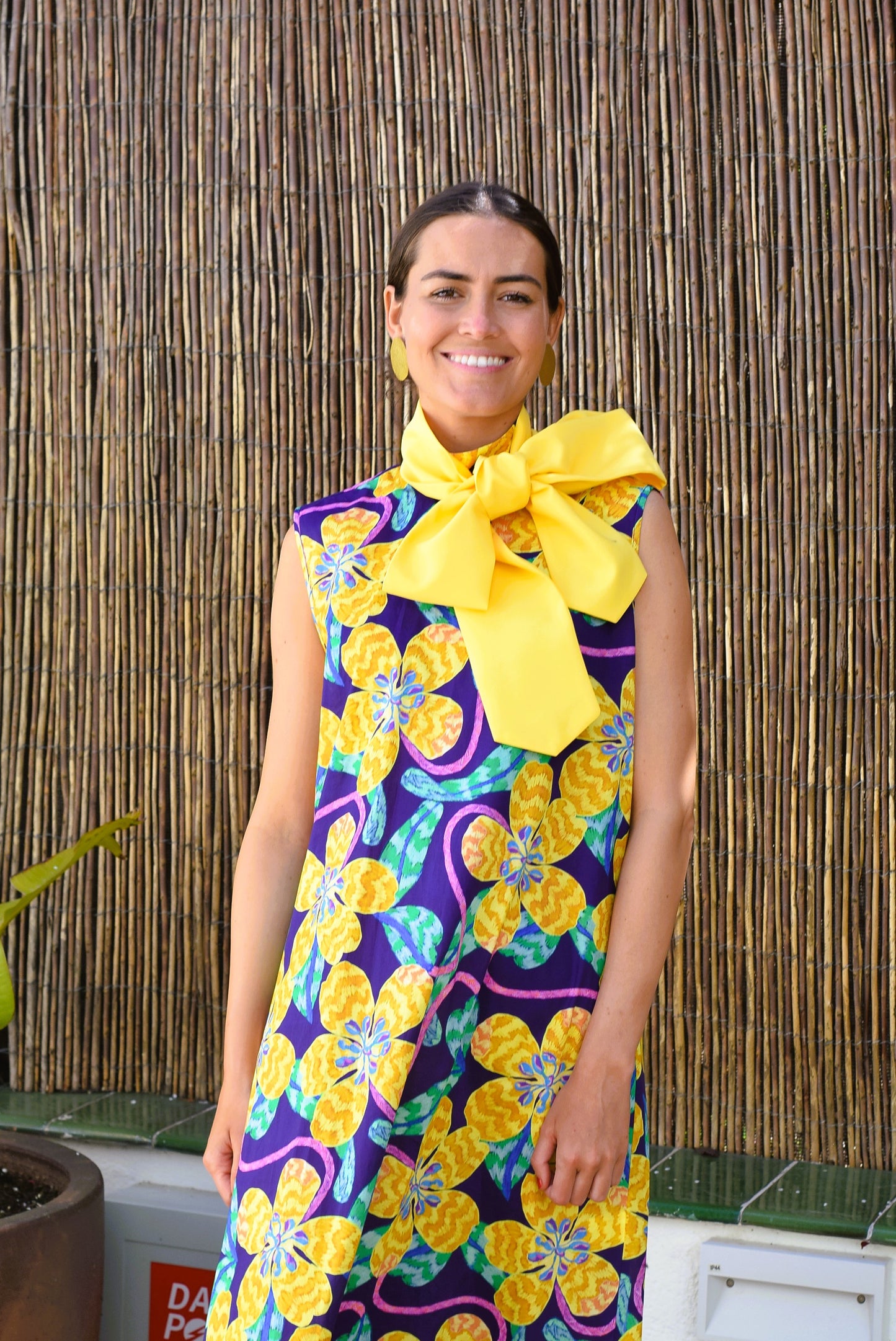 VESTIDO CLEMENTINA - LIBERTY MORADO Y AMARILLO - PREORDER 16 MAYO