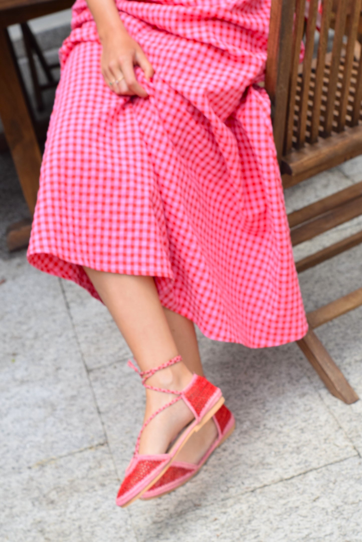 VESTIDO CARLOTA - VICHY ROSA Y ROJO - PREORDER 16 MAYO