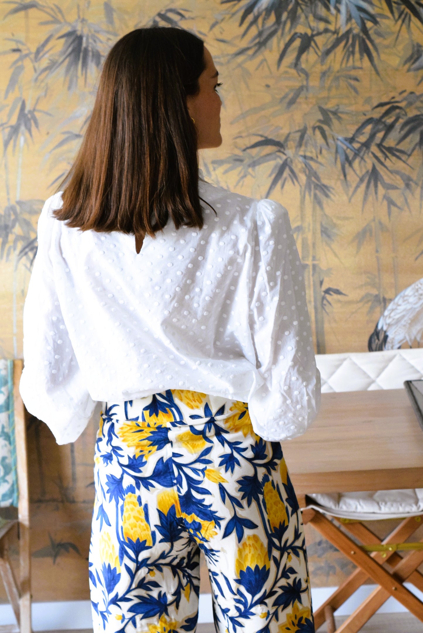 PANTALONES SOL - FLOR AZUL Y AMARILLA - PREORDER 5 SEPTIEMBRE