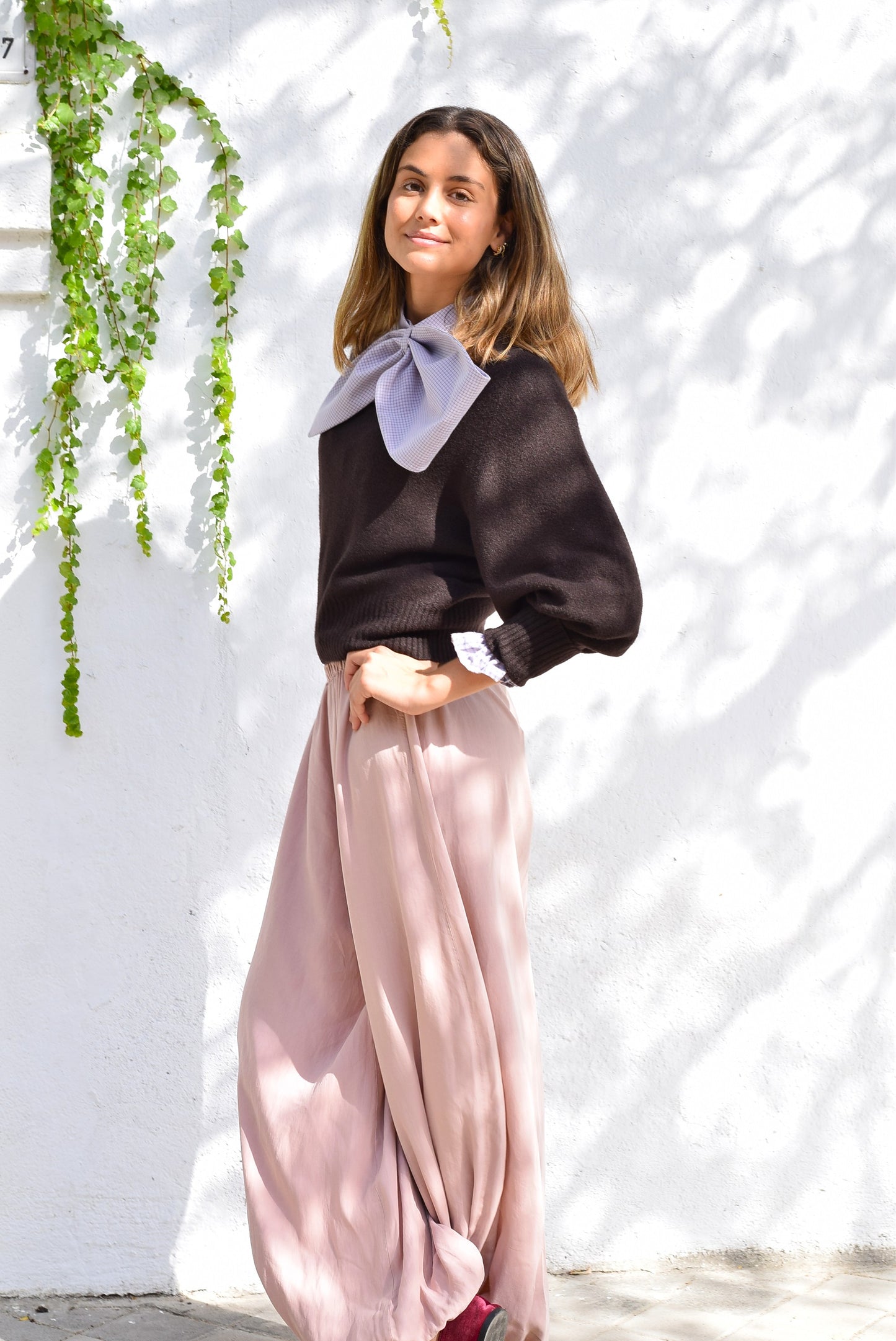 BLUSA RAFAELA - CUADRO MALVA -