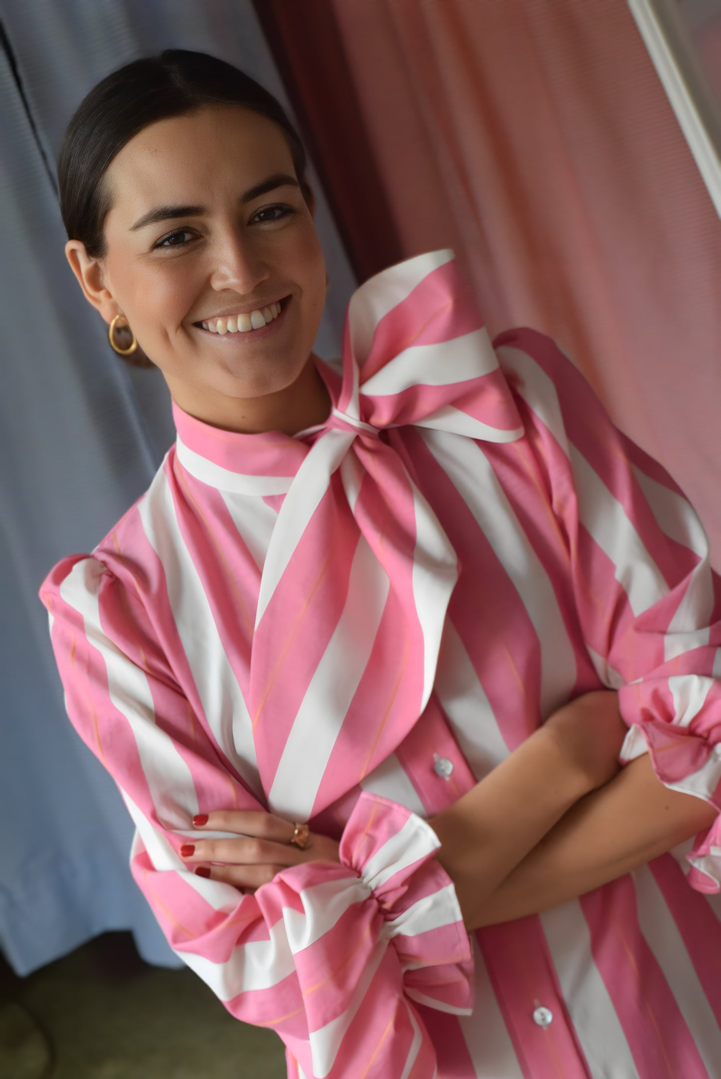 RAFAELA DRESS - PINK STRIPES - PREORDER APRIL 11