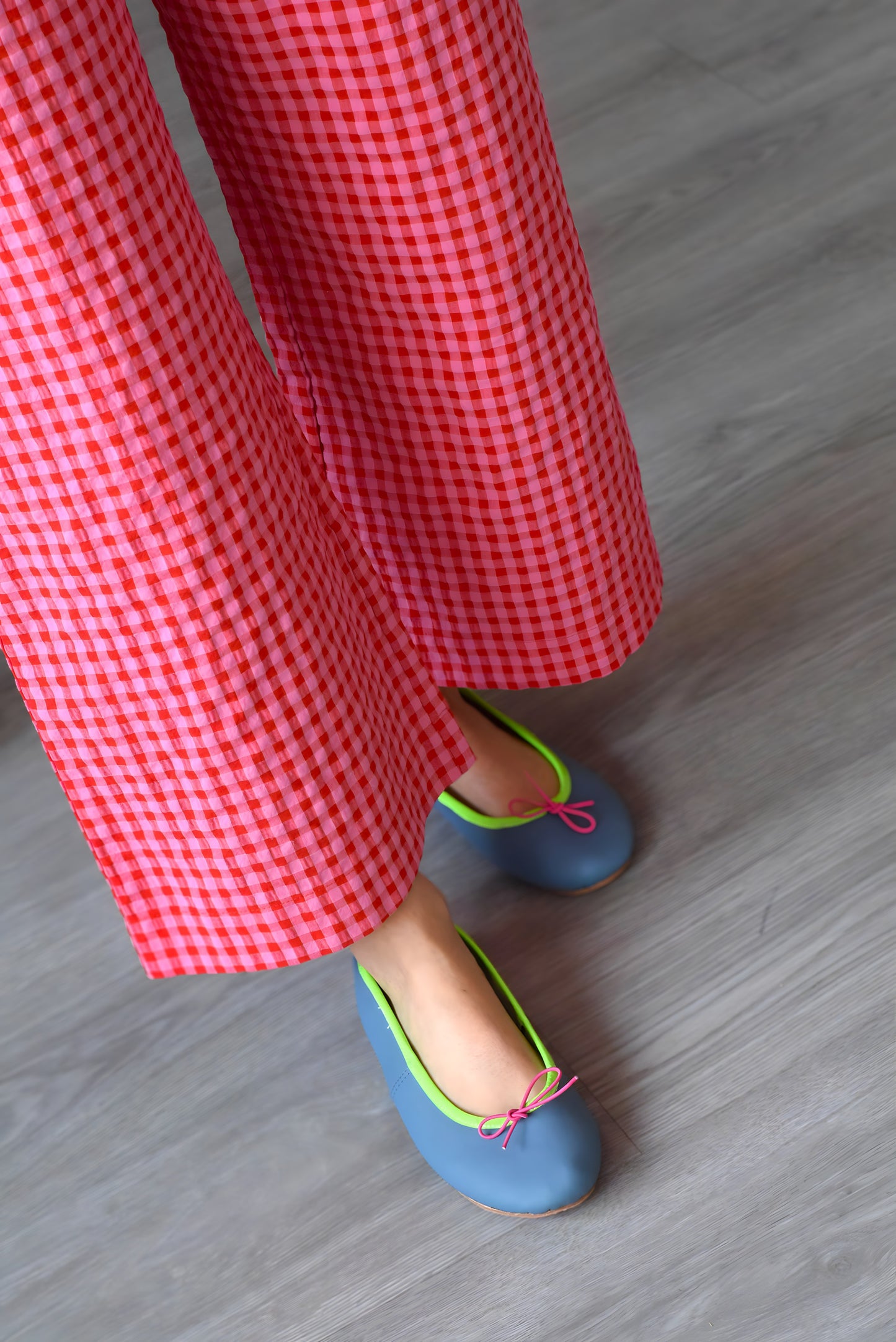 SUN PANTS - PINK AND RED VICHY -