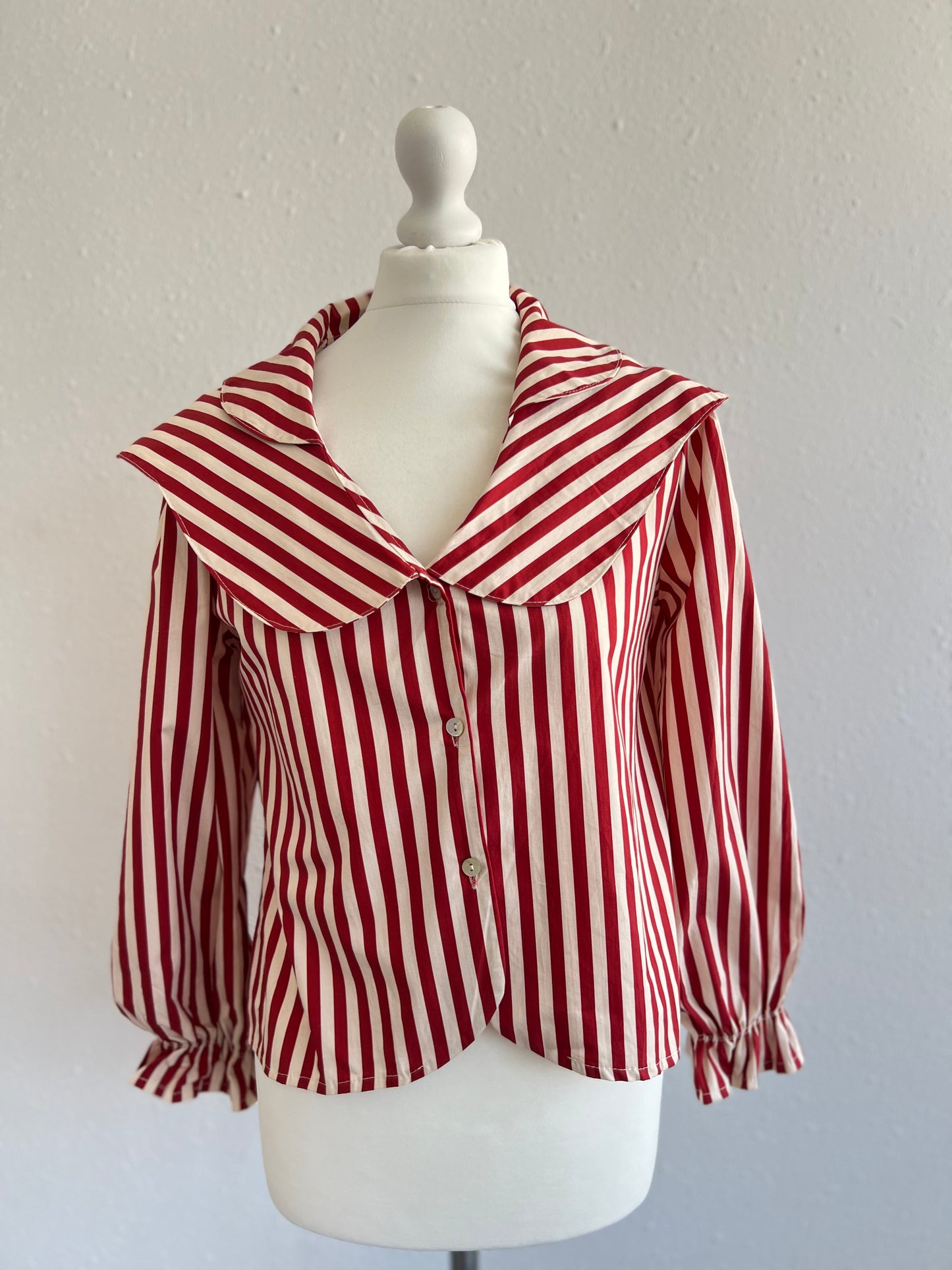 BLUSA MAXIMA - RAYAS ROJAS