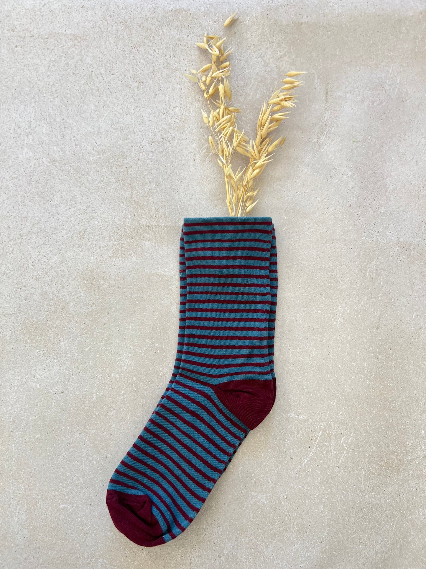 FLOWER SOCKS - AUBERGINES