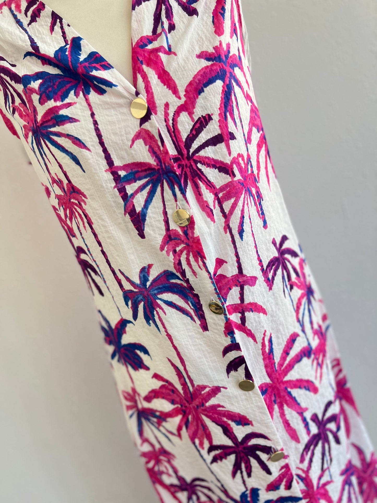 VESTIDO FABIOLA - PALMERAS BLANCO - TALLA S/M