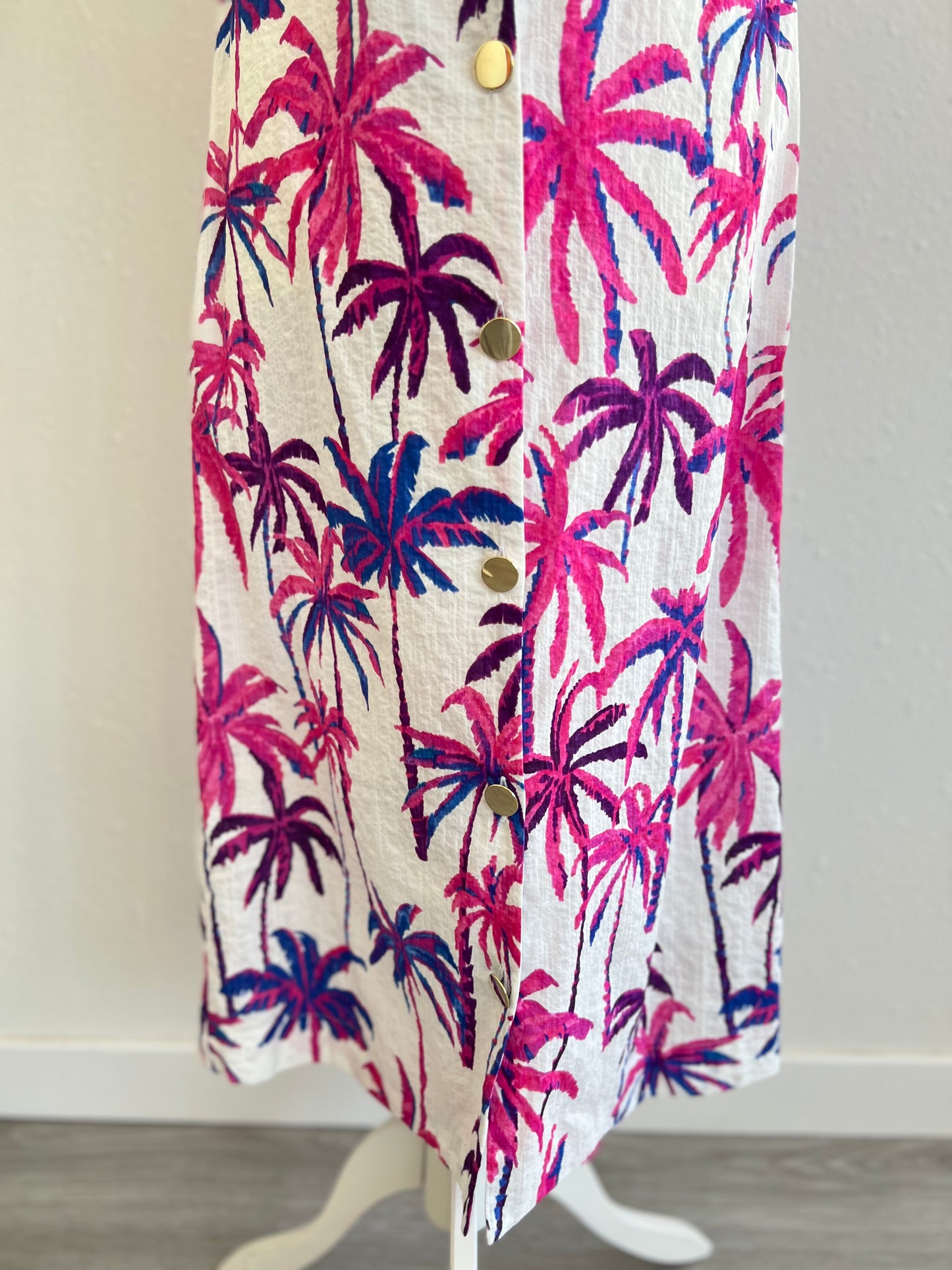 VESTIDO FABIOLA - PALMERAS BLANCO - TALLA S/M