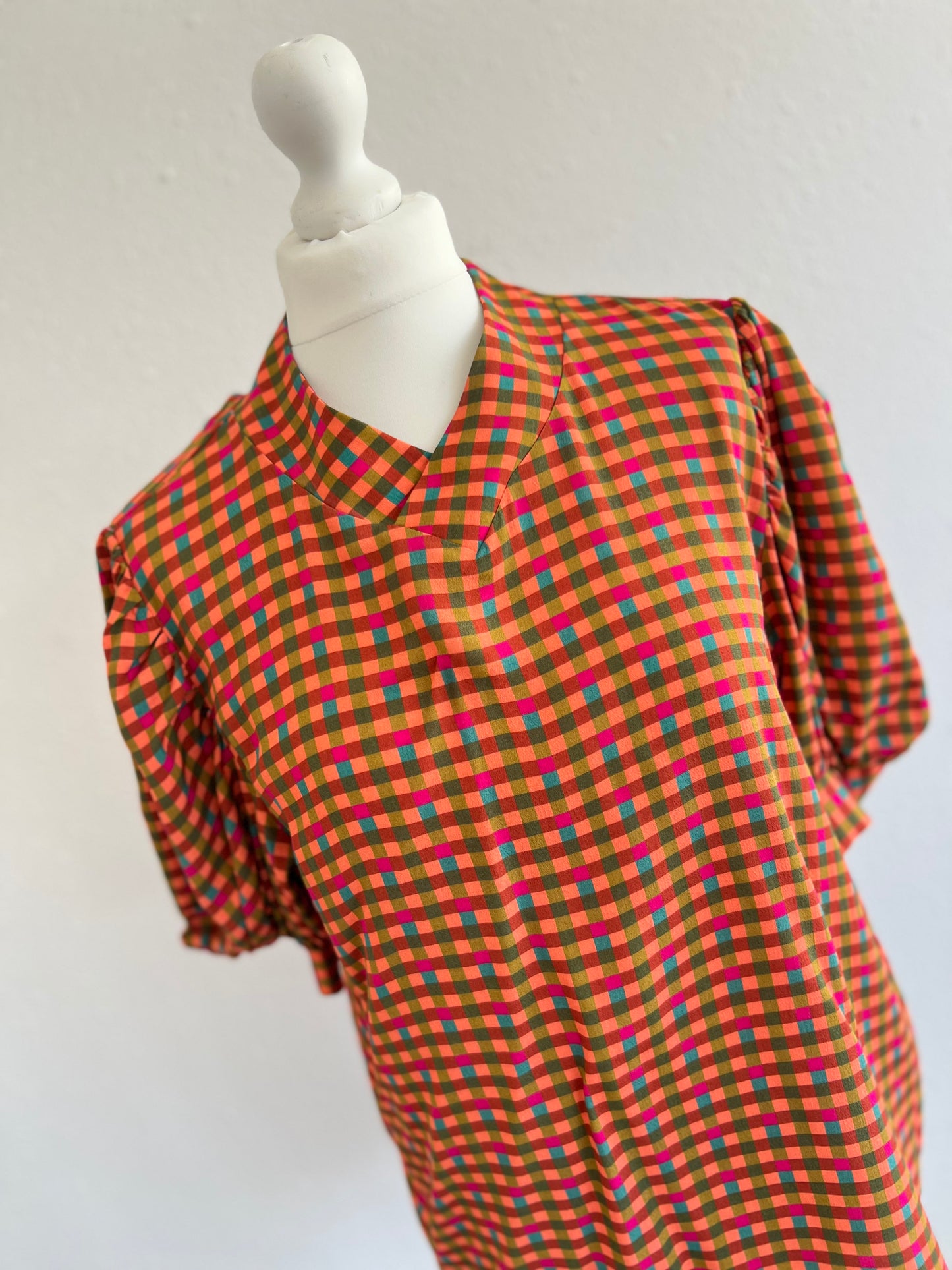 BLUSA BERTA - CUADROS COLORES