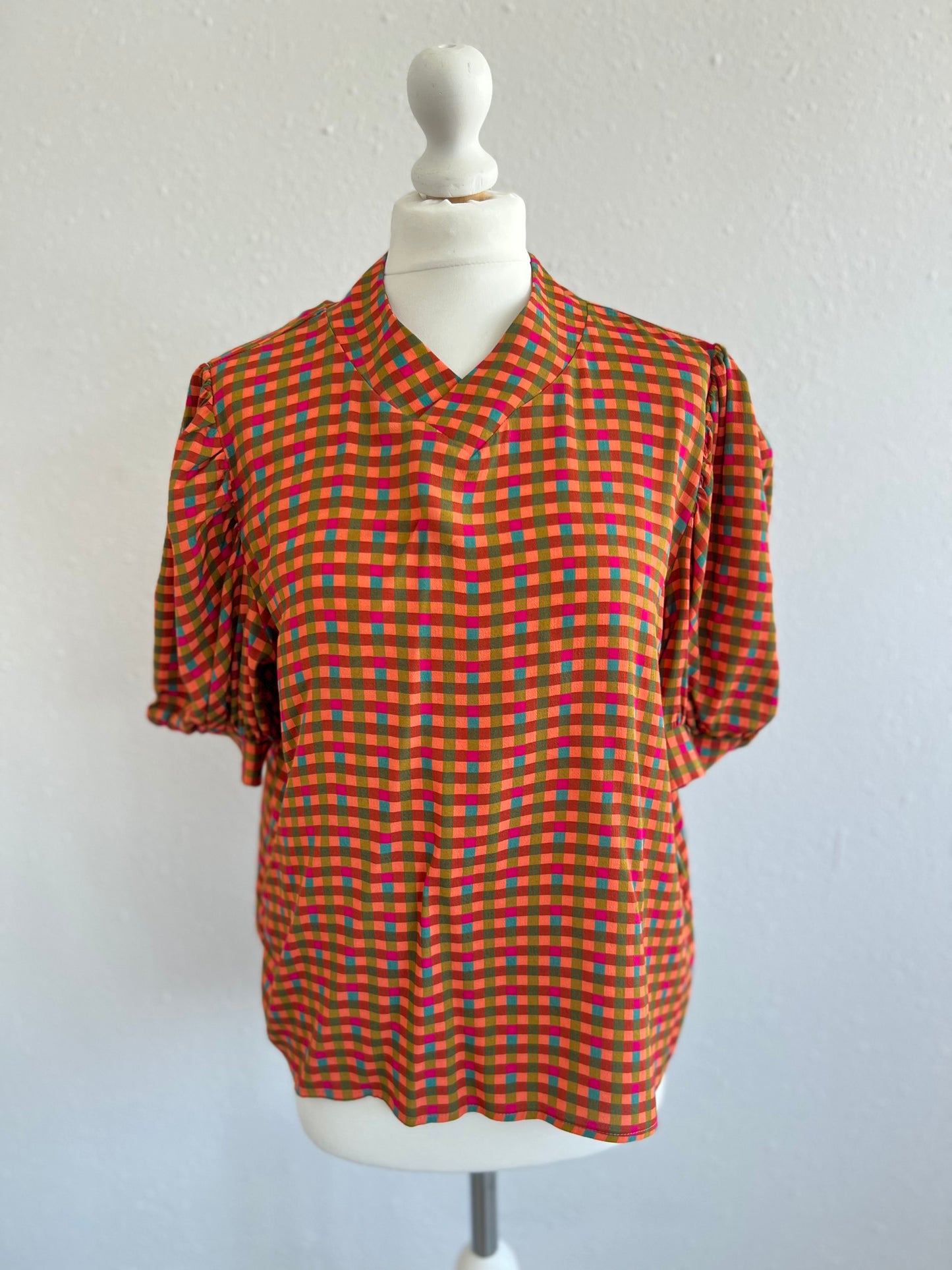 BLUSA BERTA - CUADROS COLORES