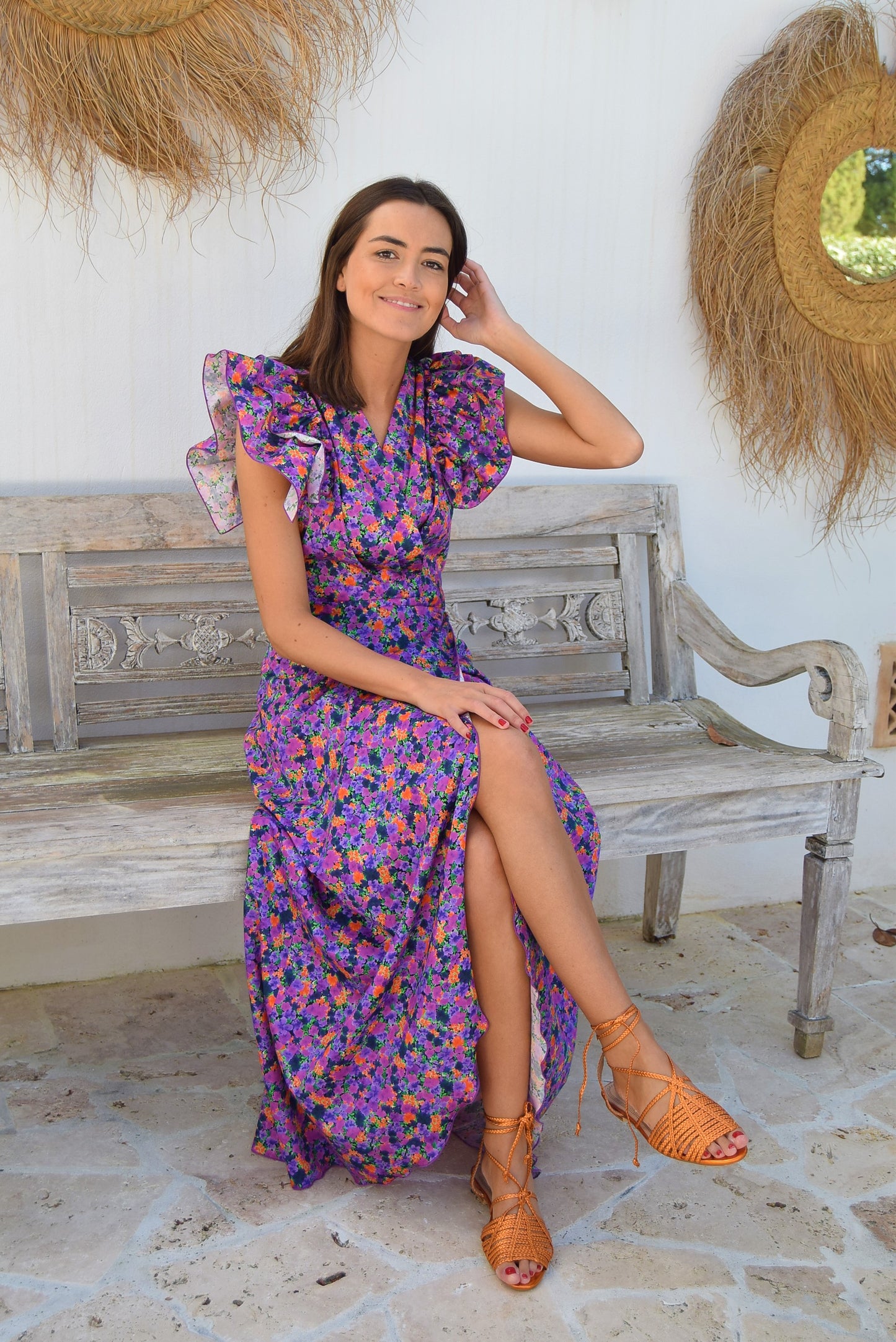 FELISA DRESS - PURPLE FLOWERS -