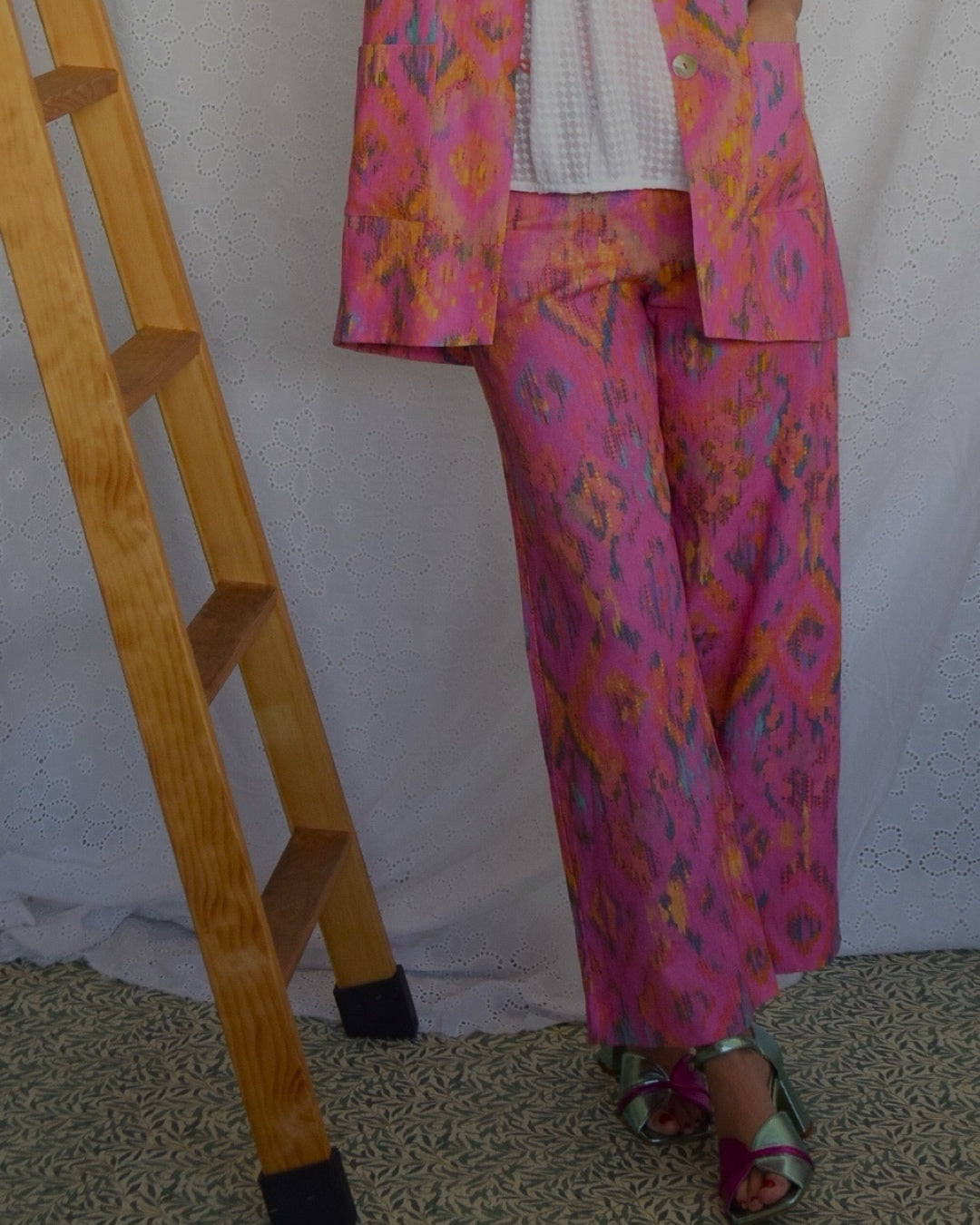 PANTALONES SOL -  IKAT FRESA - PREORDER 4 MARZO