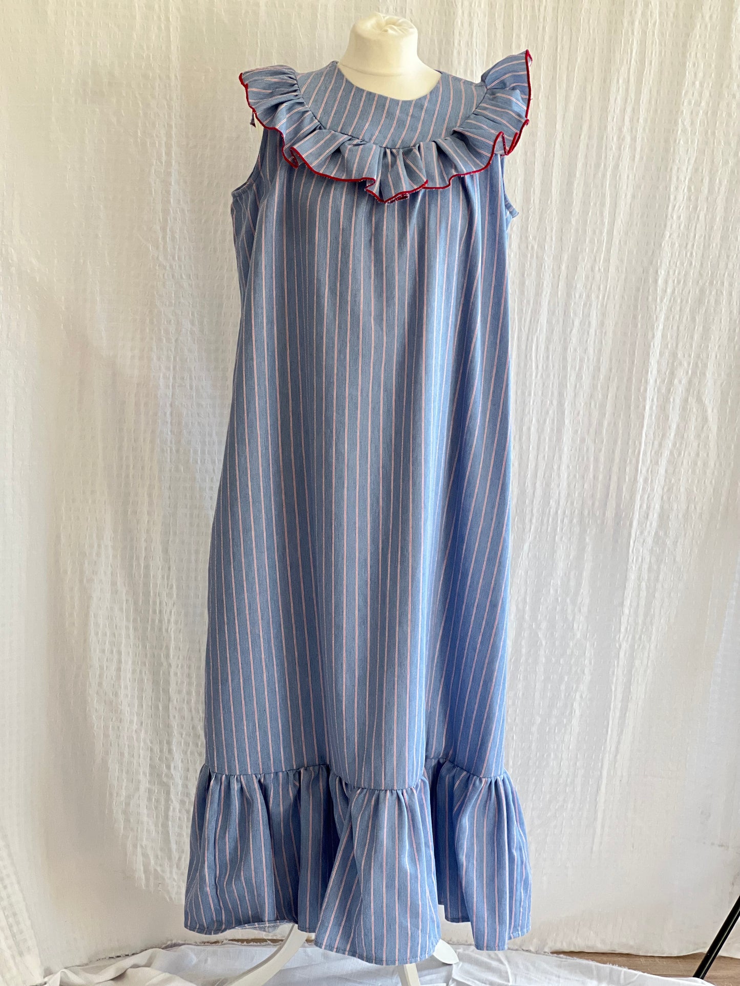 VESTIDO CONSTANZA - AZUL RAYA ROJA