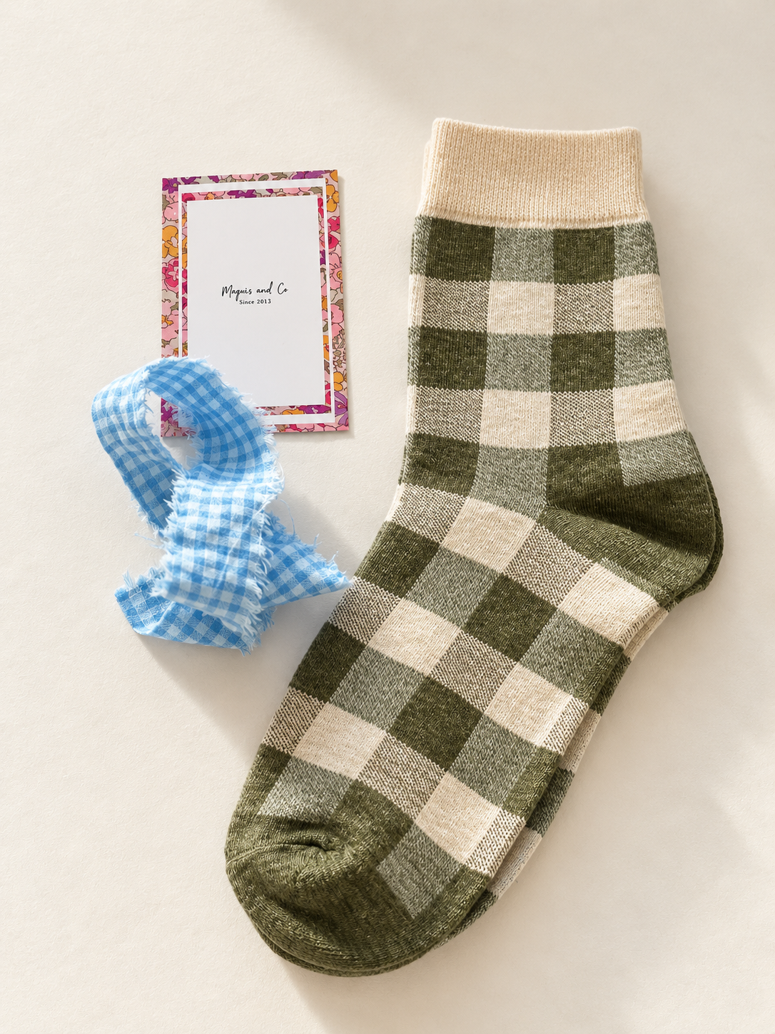 CALCETINES VICHY - VERDE