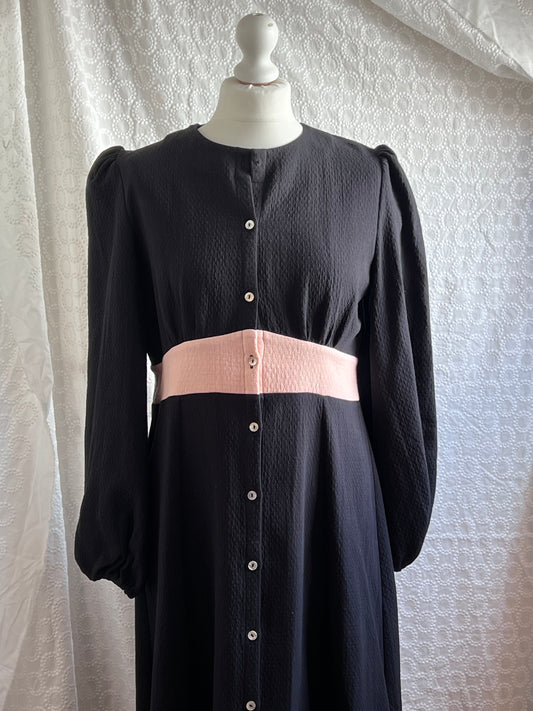 VESTIDO JIMENA NEGRO Y ROSA