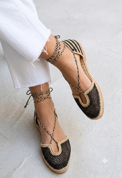 SANDALIAS TULUM - NEGRO Y CRUDO