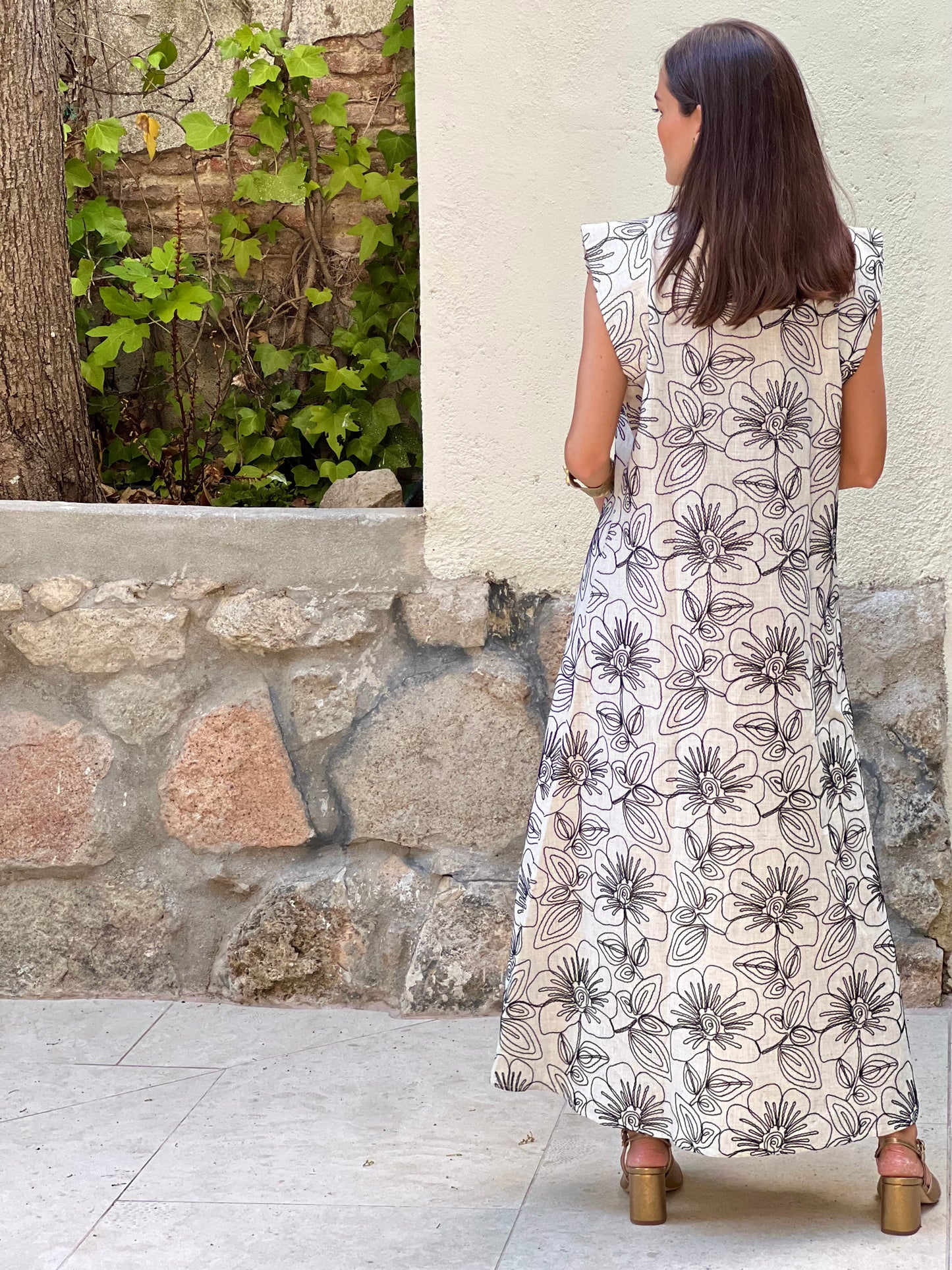 VESTIDO CARLOTA - BLANCO Y NEGRO