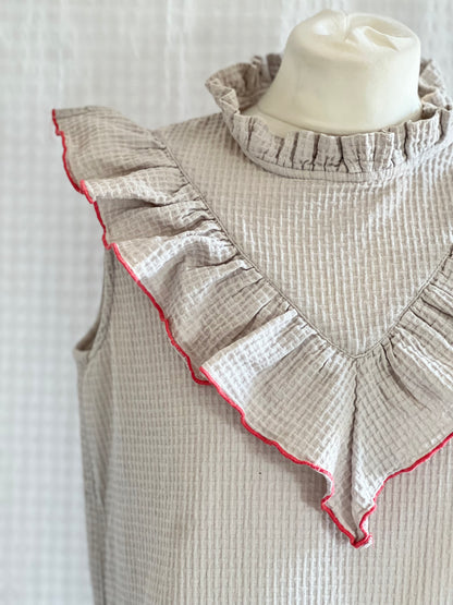 BLUSA ALBERTA - TOPO Y CORAL