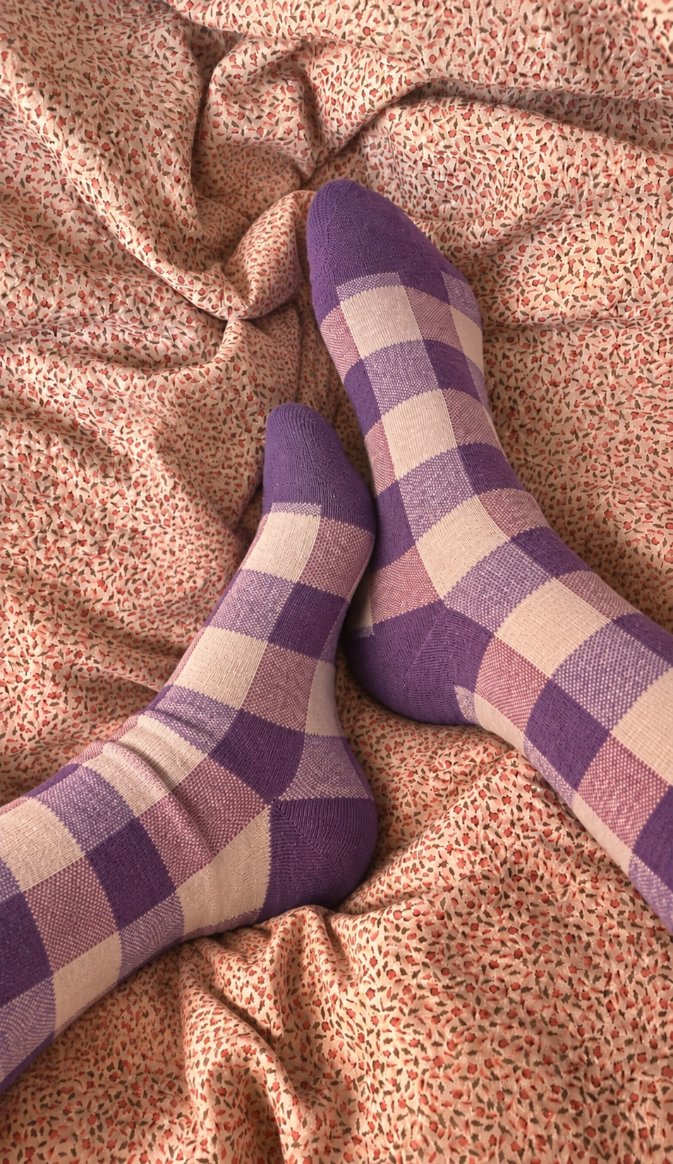 CALCETINES VICHY - MORADO