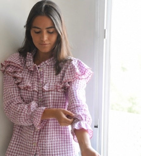 BLUSA OLIVIA - VICHY MALVA