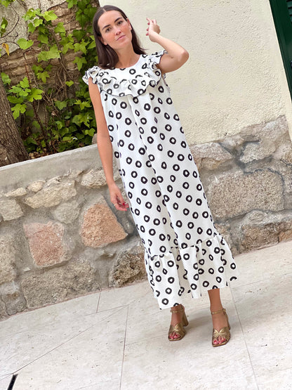 VESTIDO CONSTANZA - BLANCO Y NEGRO