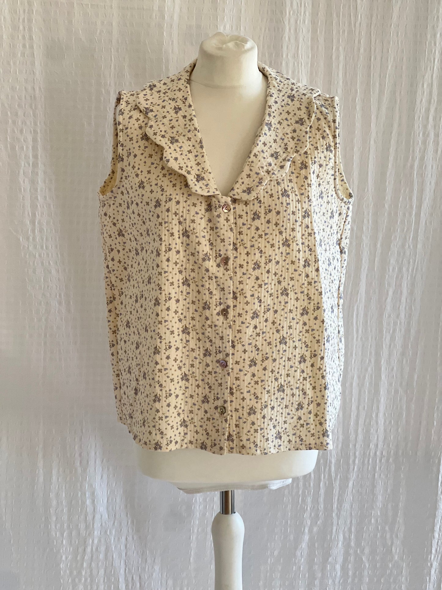 BLUSA GRETA - FLOR AZUL