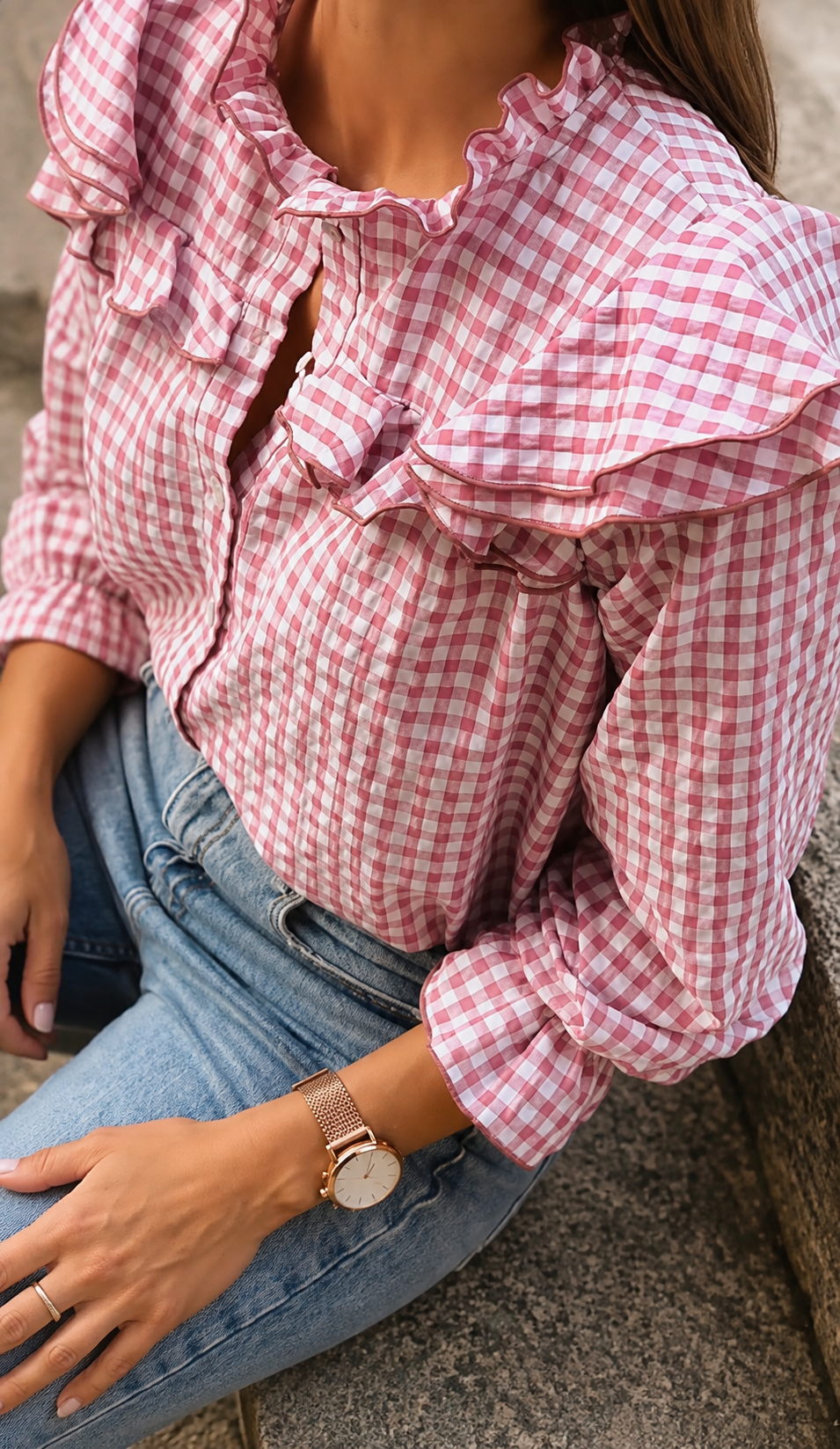 BLUSA OLIVIA - VICHY MALVA