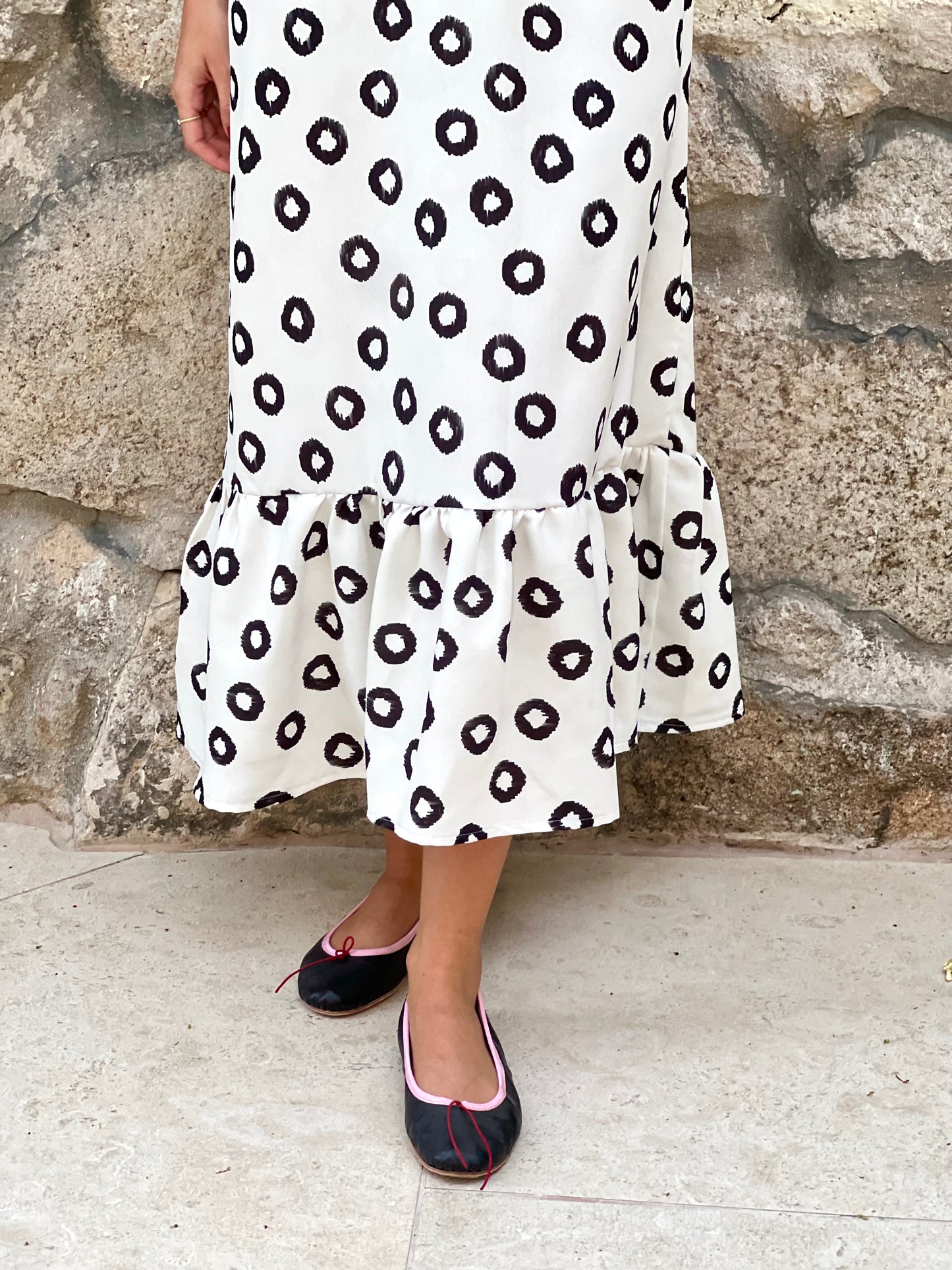 VESTIDO CONSTANZA - BLANCO Y NEGRO