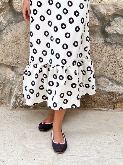 VESTIDO CONSTANZA - BLANCO Y NEGRO