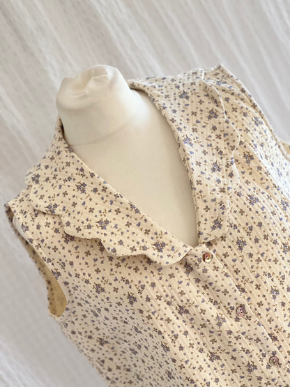BLUSA GRETA - FLOR AZUL