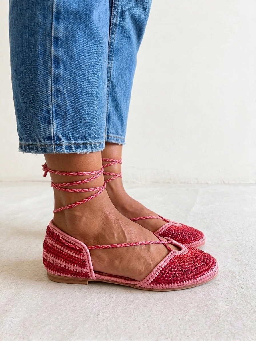 SANDALIAS TULUM - ROJAS Y ROSA -