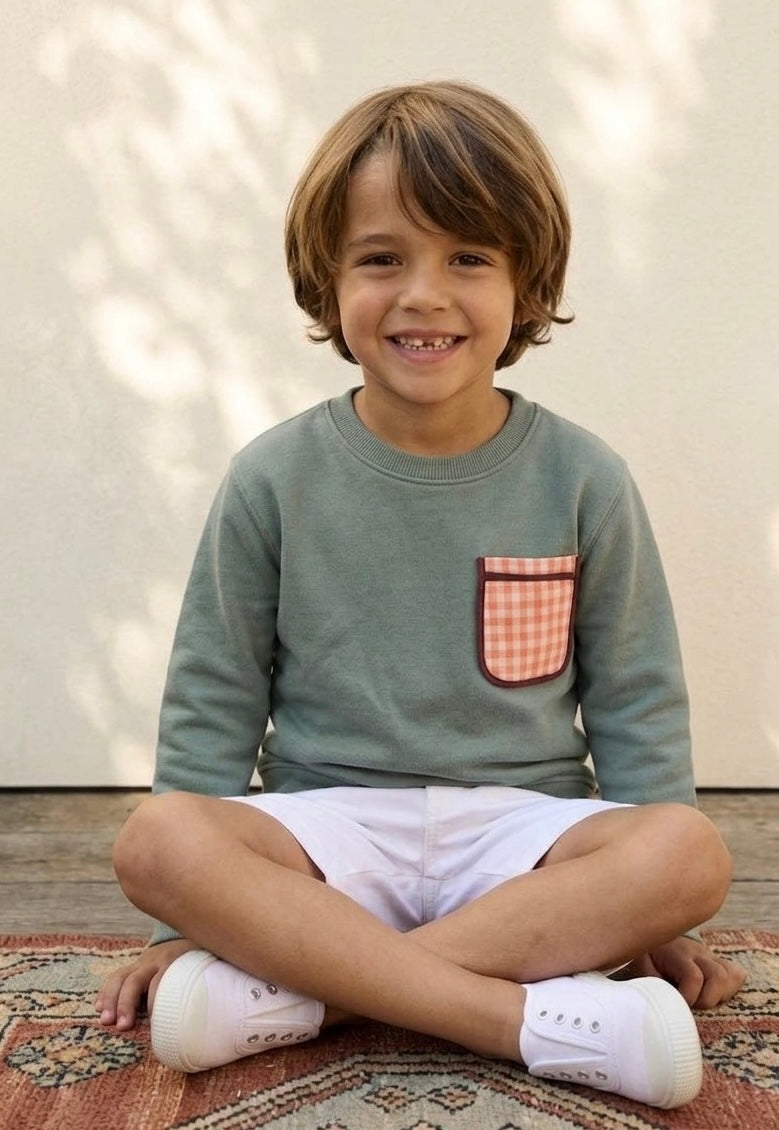 SUDADERA VERDE - KIDS -