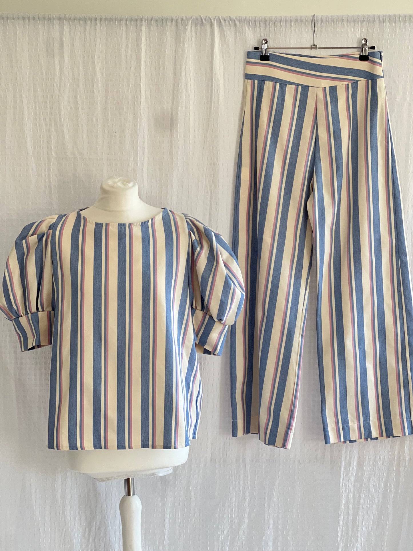 BLUSA FERNANDA - RAYAS AZUL