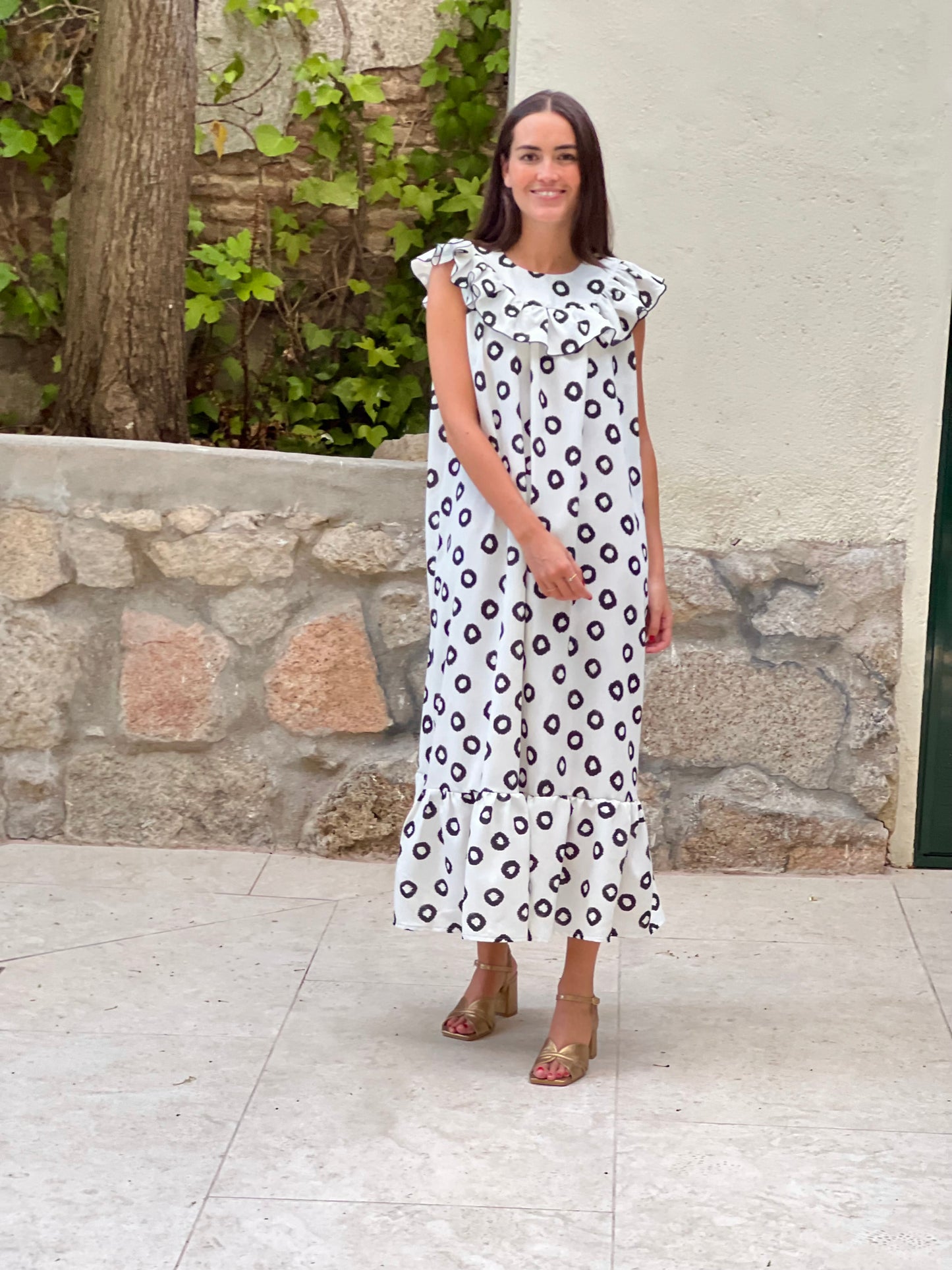 VESTIDO CONSTANZA - BLANCO Y NEGRO