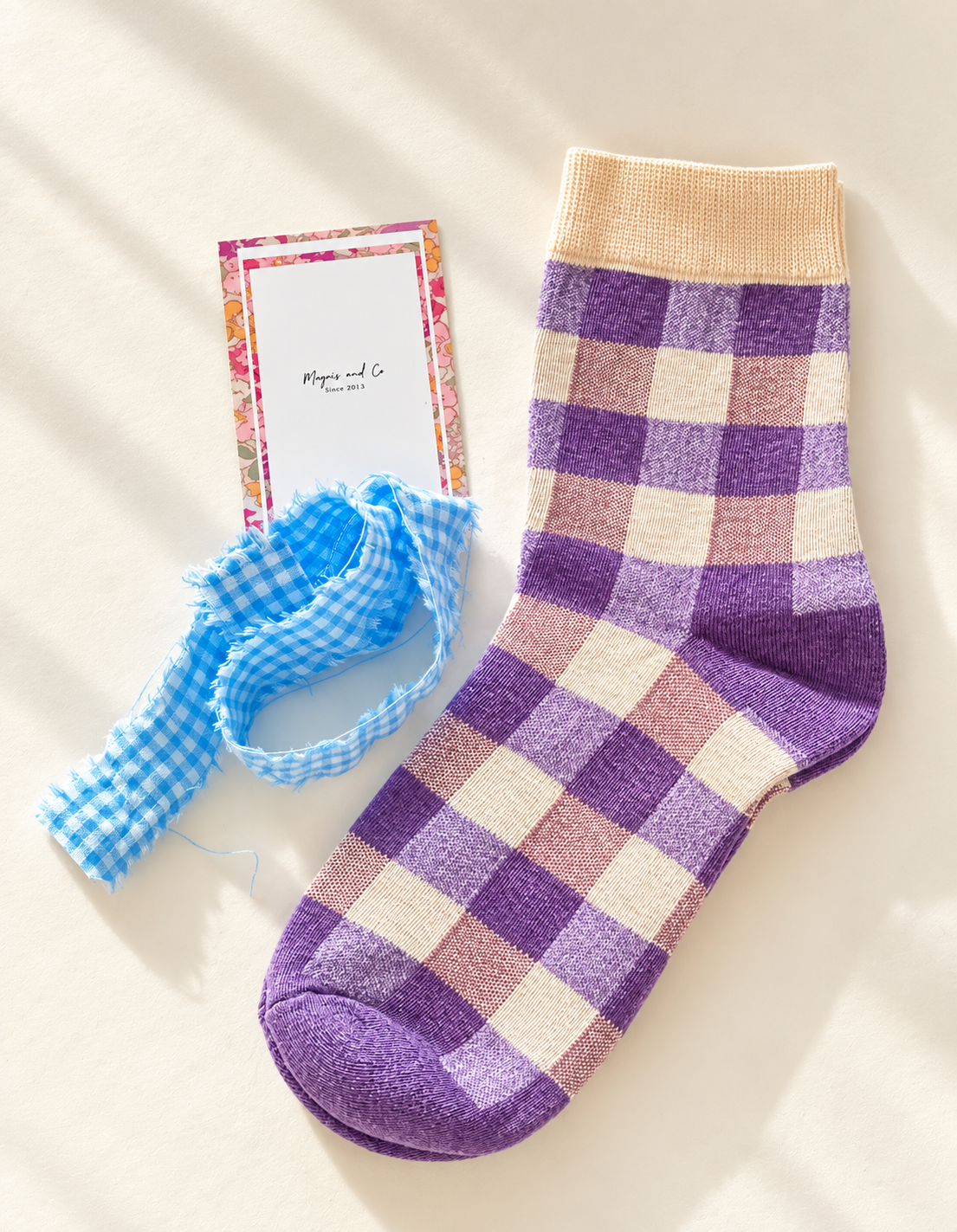 CALCETINES VICHY - MORADO