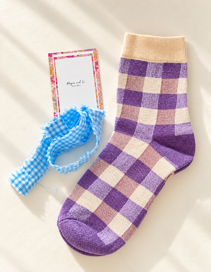 CALCETINES VICHY - MORADO