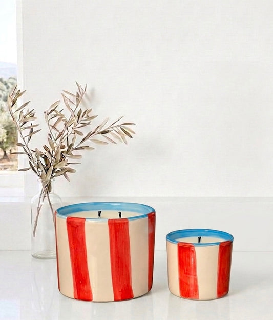 VELA GRANDE - RAYAS ROJAS - FRAGANCIA FLORAL