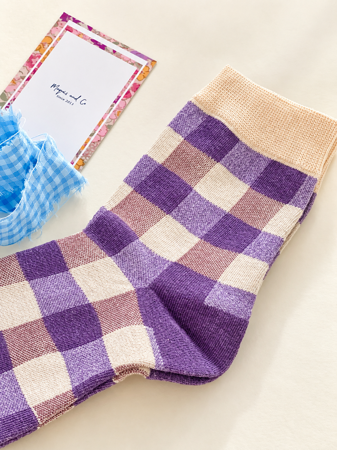 CALCETINES VICHY - MORADO