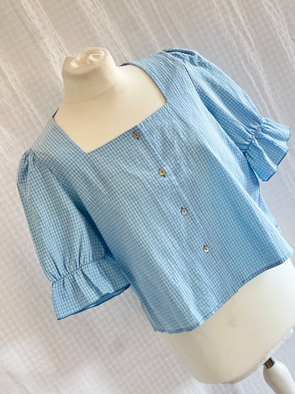 BLUSA CLAUDIA - VICHY AZUL