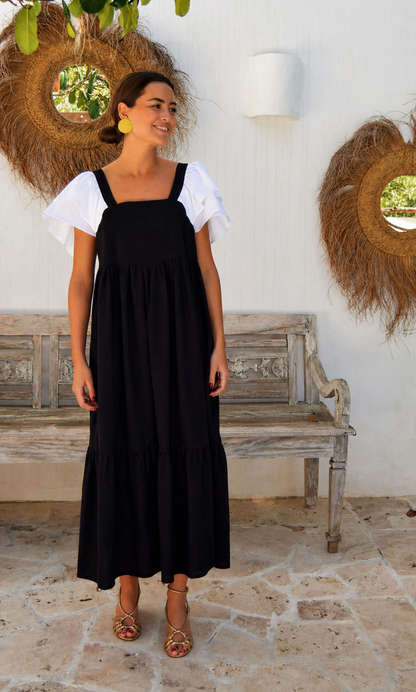 VESTIDO EMILIA - NEGRO Y BLANCO - PREORDER 13 MAYO