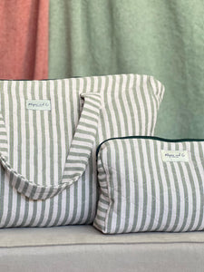 BOLSA CAROLA -  RAYAS VERDES -