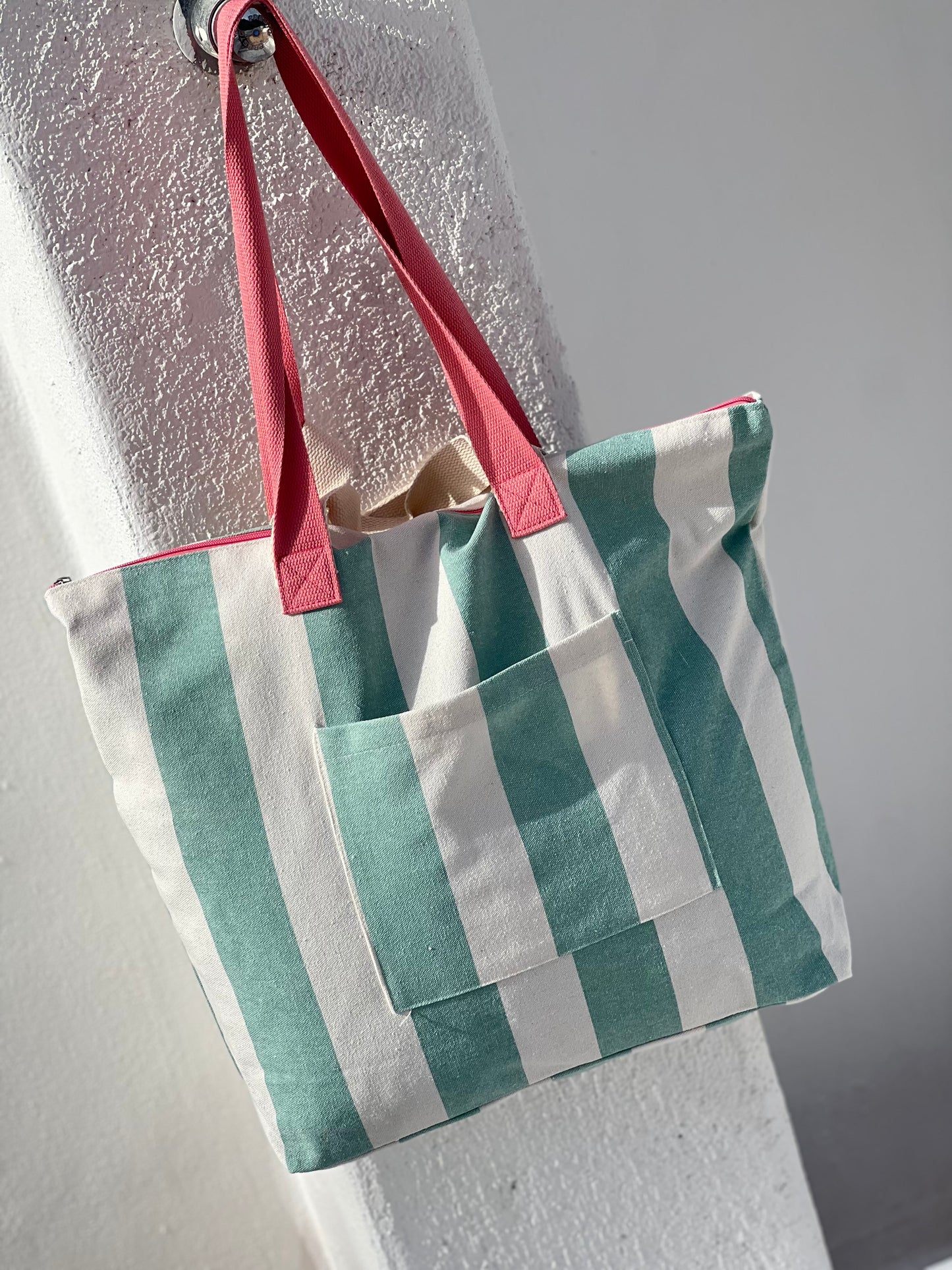 BOLSA CAROLA - RAYAS VERDE