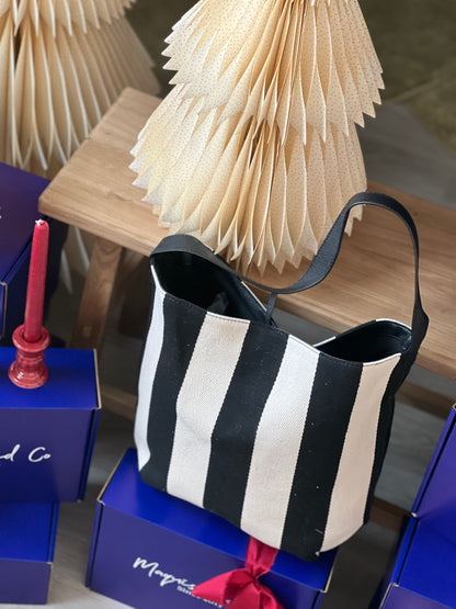 BOLSO RAYAS NEGRO Y BLANCO
