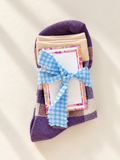 CALCETINES VICHY - MORADO