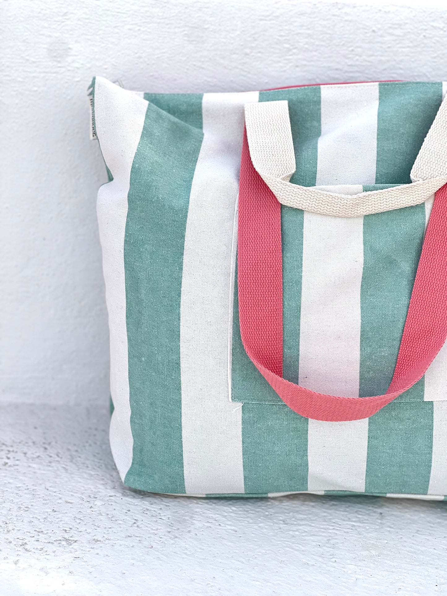 BOLSA CAROLA - RAYAS VERDE